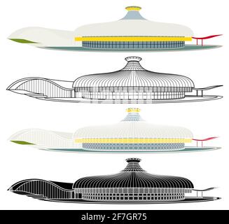 Monumento commemorativo di Darcy Ribeiro a Brasilia, Brasile Illustrazione Vettoriale