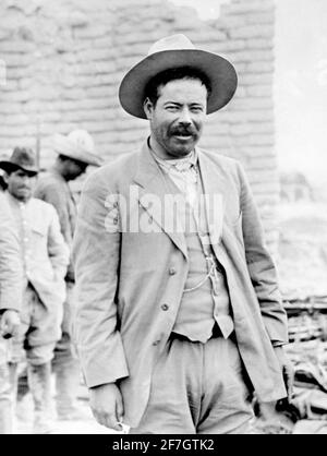 Villa Pancho. Ritratto del rivoluzionario generale messicano, Francisco 'Pancho' Villa (b. José Doroteo Arango Arámbula, 1878-1923) durante la Rivoluzione messicana, Bain News Service, c.. 1914 Foto Stock