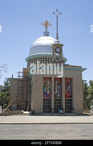 Fronte sul monastero Debre Libanos, Etiopia Aprile Foto Stock