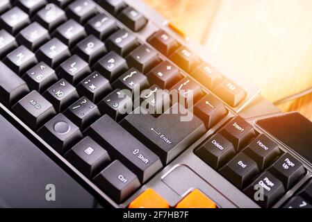 Tastiera del computer. Tecnologie e Internet Concept background. Foto Stock