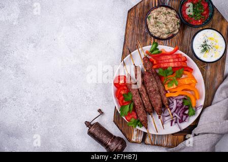 Lula kebab, piatto tradizionale turco o caucasico Foto Stock