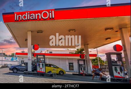 Maurizio 11 Dicembre 2015 - stazione di pompaggio dalla Indian gas company IndianOil fornire gas servizio al pubblico Foto Stock