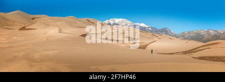 Panorama del Great Sand Dunes National Park, Colorado Foto Stock