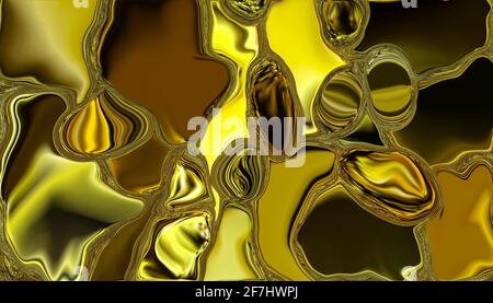 Sfondo astratto in metallo dorato con texture. immagine 3d, rendering 3d Foto Stock
