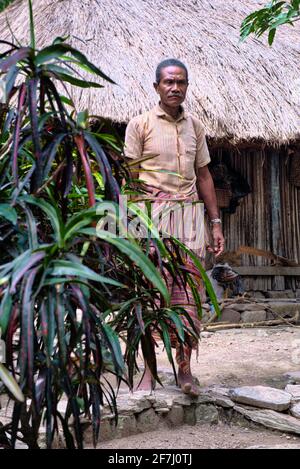 Boti Tribe, Timor, NTT prese @il villaggio di Boti, KIE, Nusa Tenggara Timur Foto Stock