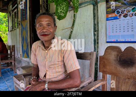 Boti Tribe, Timor, NTT prese @il villaggio di Boti, KIE, Nusa Tenggara Timur Foto Stock