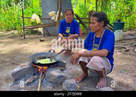 Boti Tribe, Timor, NTT prese @il villaggio di Boti, KIE, Nusa Tenggara Timur Foto Stock