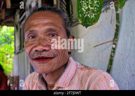Boti Tribe, Timor, NTT prese @il villaggio di Boti, KIE, Nusa Tenggara Timur Foto Stock