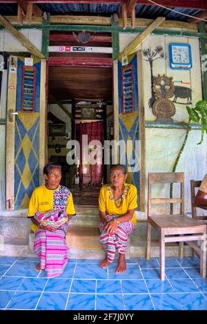 Boti Tribe, Timor, NTT prese @il villaggio di Boti, KIE, Nusa Tenggara Timur Foto Stock