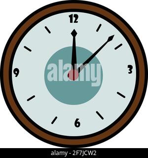 Immagine vettoriale della faccia dell'orologio isolata su sfondo bianco Illustrazione Vettoriale