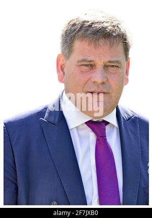 Andrew Bridgen MP (Cost: North West Leicestershire) su College Green, Westminster, 29 marzo 2019 Foto Stock