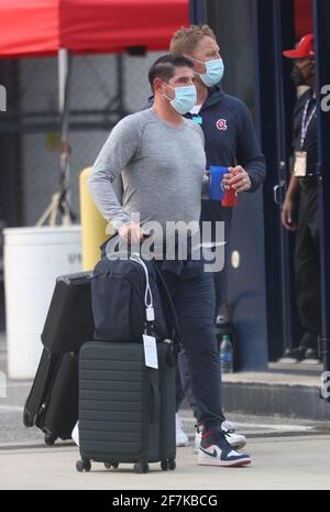 Washington, DC, Stati Uniti. 7 Apr 2021. I membri dell'Atlanta Braves hanno visto uscire Nationals Park il 7 aprile 2021 a Washington, DC Credit: Mpi34/Media Punch/Alamy Live News Foto Stock