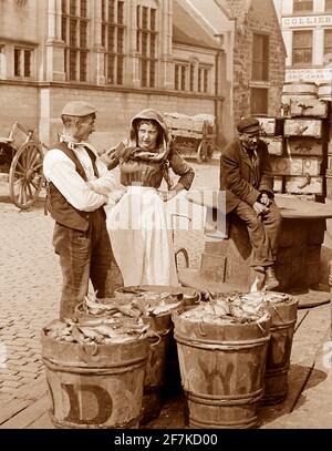 New Quay Road, Whitby, periodo vittoriano Foto Stock