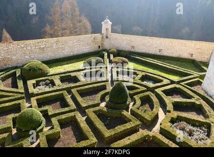 Giardini italiani a Pieskowa Skala, Polonia. Foto Stock