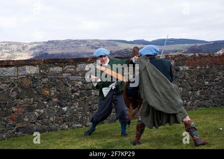 Mostra Sealed Knot al castello di Dumbarton, Scozia Foto Stock