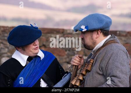 Mostra Sealed Knot al castello di Dumbarton, Scozia Foto Stock