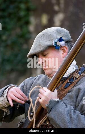 Mostra Sealed Knot al castello di Dumbarton, Scozia Foto Stock