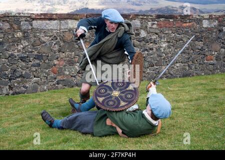 Mostra Sealed Knot al castello di Dumbarton, Scozia Foto Stock