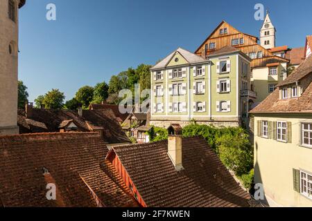 Vista sui tetti della città di Meersburg, Germania Foto Stock