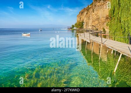Il lago di Ohrid, Macedonia, Balcani Foto Stock