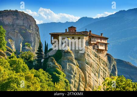 Roussanou Monastero di Meteora, regione di Trikala, Grecia Foto Stock