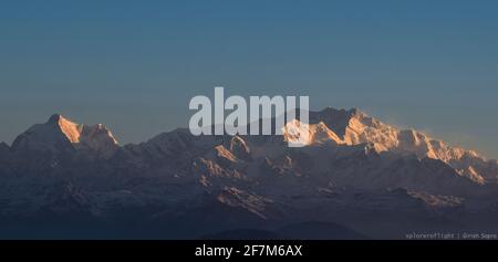 Mt. Kanchenjunga (8586 m) all'alba Foto Stock