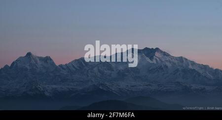 Mt. Kanchenjunga (8586 m) all'alba Foto Stock