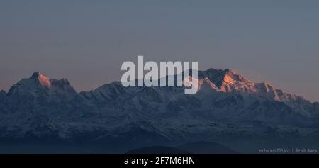 Mt. Kanchenjunga (8586 m) all'alba Foto Stock