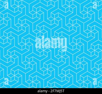 Disegno vettoriale di linee geometriche con forma tridimensionale, pattern di effetto tridimensionale per tessuti Illustrazione Vettoriale