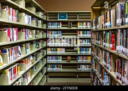 Londra, Ontario, Canada - Febbraio 27 2021: Foto al coperto della sede Sherwood della Biblioteca pubblica di Londra. Foto Stock