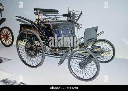 Benz Motor Velocipede, Mercedes Museum, Stoccarda Foto Stock