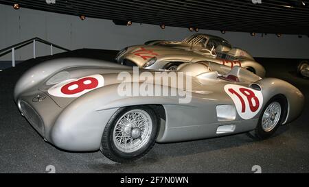 1955 Mercedes-Benz W196 R Corse Car, Mercedes Museum, Stoccarda, Germania Foto Stock