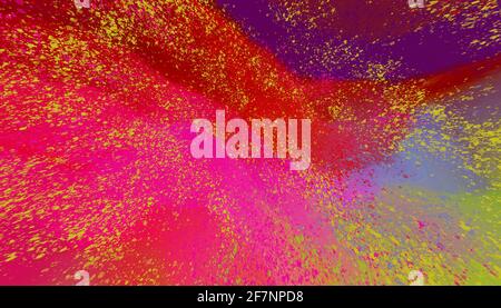 Astratto sfondo colorato e luminoso con schizzi di vernice. Design, arte Foto Stock