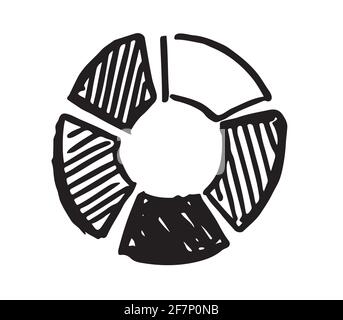 Icone grafici e grafici, impostare disegnati a mano . Vettore Foto Stock