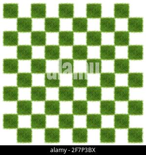 Scacchiera verde scacchiera isolato su sfondo bianco - Top Visualizza Foto Stock