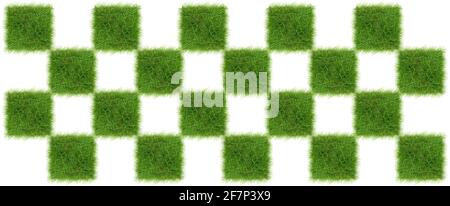 Scacchiera verde scacchiera isolato su sfondo bianco - Top Visualizza Foto Stock