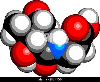 Molecola di vitamina B5 (acido pantotenico, pantotenato). Rendering 3D. Gli atomi sono rappresentati come sfere con codifica a colori convenzionale: Idrogeno (bianco), Illustrazione Vettoriale