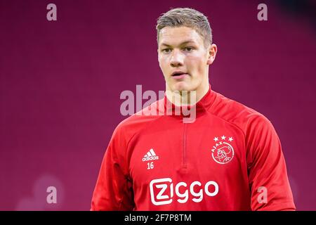 AMSTERDAM, PAESI BASSI - 8 APRILE: Portiere Kjell Scherpen di Ajax durante la partita della UEFA Europe League tra Ajax e COME Roma a Johan Cruijff sono Foto Stock