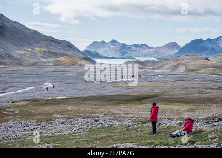 Shackleton Valley, vicino a Stromness, isola della georgia meridionale, antartide Foto Stock