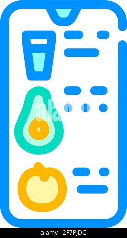 illustrazione vettoriale dell'icona del colore dell'app conteggio mangiato Illustrazione Vettoriale