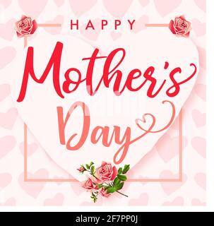 Happy Mothers giorno congrats concetto. Stile d'arte decorativo. Poster Creative Mother's Day, al miglior MOM di sempre. Modello di disegno astratto isolato. Moder Illustrazione Vettoriale