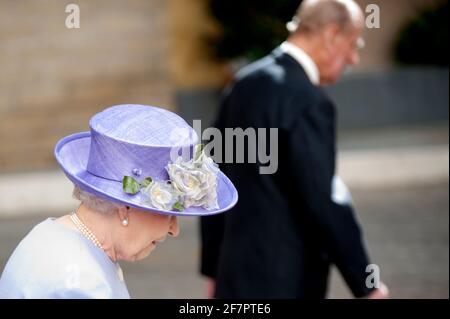 Roma, Italia. 03 Apr 2014. 03 aprile 2014: La Regina Elisabetta II della Gran Bretagna e il Principe Filippo, Duca di Edimburgo arrivano a incontrare Papa Francesco per un incontro in Vaticano. Credit: Agenzia fotografica indipendente/Alamy Live News Foto Stock