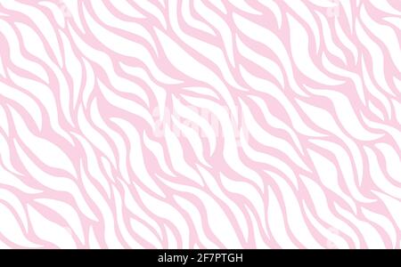 Astratto zebra moderna modello senza giunture. Animali sfondo alla moda. Illustrazione vettoriale decorativa bianca e rosa per stampa, cartoncino, cartolina Illustrazione Vettoriale