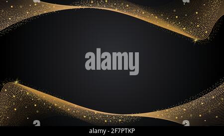 Modello di sfondo lusso curva brillante con linee ondulate. Illustrazione vettoriale Illustrazione Vettoriale