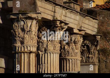 Colonne del Foro di Augusto, Roma. Italia Foto Stock