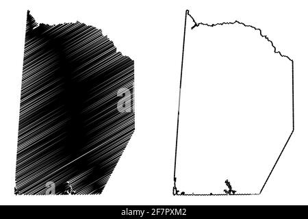 Brunswick County, Commonwealth of Virginia (Stati Uniti, Stati Uniti d'America, Stati Uniti, Stati Uniti, Stati Uniti) mappa vettoriale illustrazione, schizzo scrimolo Brunswick m Illustrazione Vettoriale