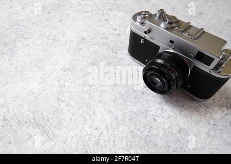 Videocamera vintage con obiettivo da 50 millimetri Foto Stock