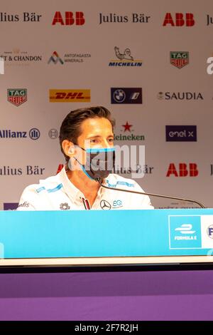 Roma, Italia. 09 aprile 2021. 9 Aprile 2021, Roma, circuito di Roma, ABB Formula e WM Roma: Conferenza stampa, Ian James (Mercedes-EQ) (Svizzera/Croazia OUT) Credit: SPP Sport Press Photo. /Alamy Live News Foto Stock