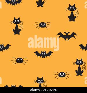 Halloween vettore modello senza giunture per carta da parati, tessuto , superficie, moda , sfondo,piastrella, Stazionaria, arredo casa, arredamento, ecc. vettore geometrico Illustrazione Vettoriale
