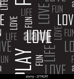 Love typography vettore senza giunture per carta da parati, tessile , superficie, moda , sfondo,piastrella, Stazionaria, arredo casa, arredamento, ecc. geometrico Illustrazione Vettoriale